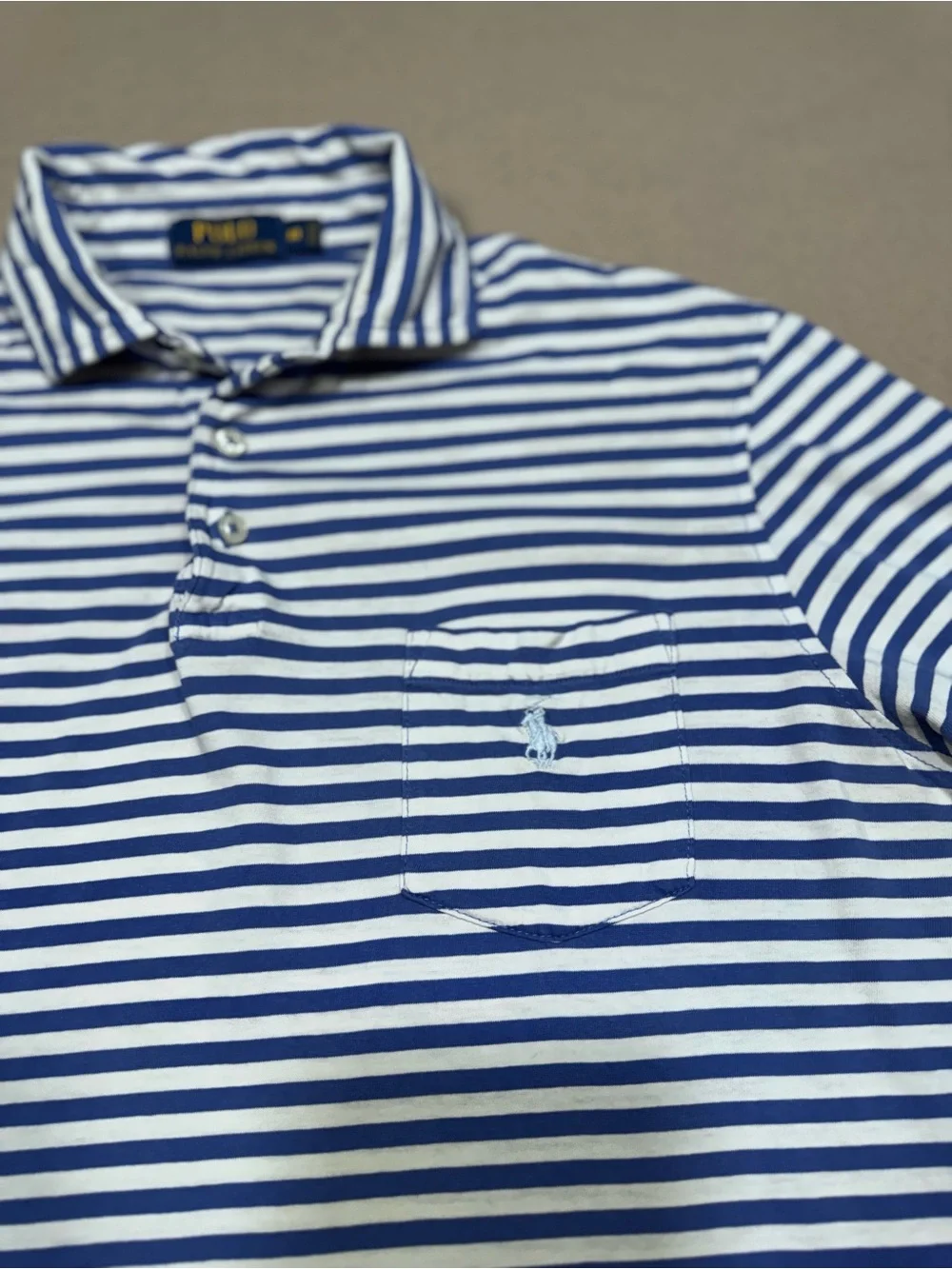 Polo Ralph Lauren Blue & White Striped Polo Shirt